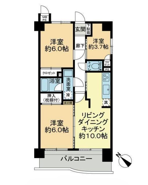 中古マンション エクレール東川口 3LDK